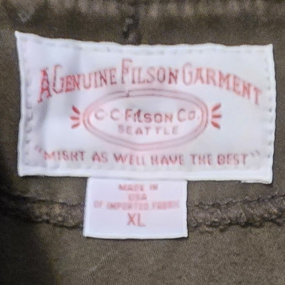 Filson Vintage XL Moleskin Cloth Zip Vest Style 151. A Rugged Heritage Piece - Picture 8 of 9